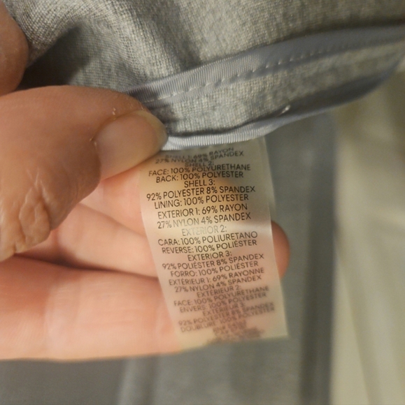 Calvin Klein chic Faux Suede Leather Paneled Blazer gray sz 12 NWT - Picture 5 of 6